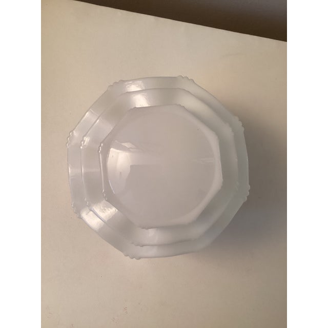 1930s Art Deco Stepped Skyscraper Milk Glass Shade For Sale - Image 9 of 11