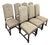 French Louis XIII Style High Back Damask Dining Chairs, Set of Seven For Sale