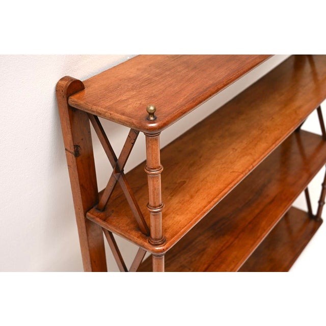 Antique Georgian Wall Mounting Bookcase in Walnut, 1800 For Sale - Image 9 of 11