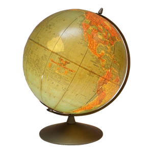 Mid-Century American Modern Illuminated 12" Library Globe by Replogle