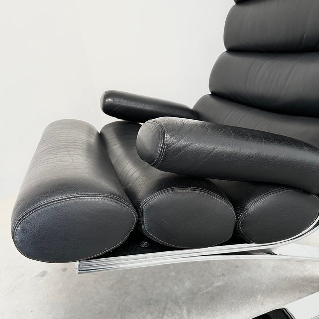 Black Leather Sinus Armchair by Reinhold Adolf for Cor, 2000s For Sale - Image 10 of 14