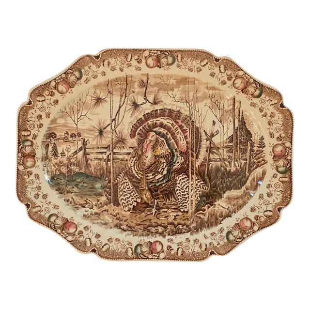 Vintage Johnson Brothers His Majesty Large Turkey Platter For Sale