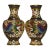 Pair of Vintage Chinese Cloisonné Dragon & Phoenix Vases With Gilded Ground For Sale