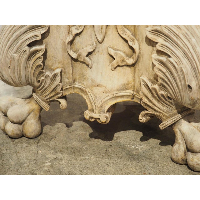 Wood Pair of Low Antique Italian Baroque Style Walnut Tripodal Pedestals, Late 1800s For Sale - Image 7 of 18