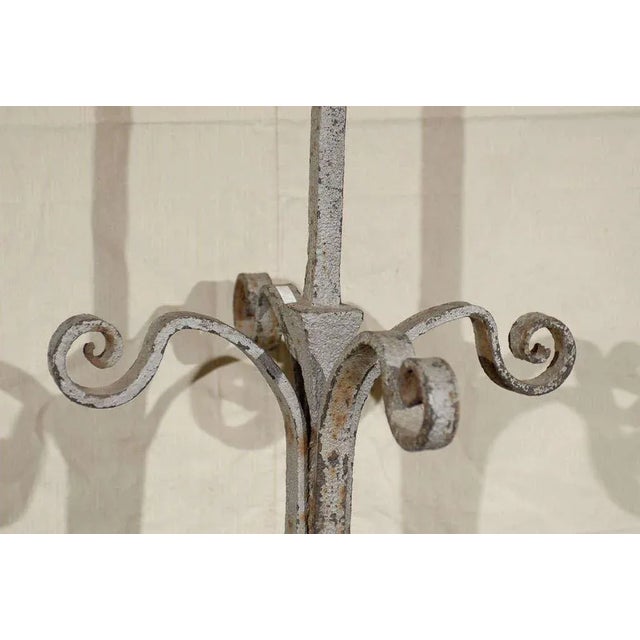 French 19th Century Large Size Forged Iron Finial in Granite Base For Sale - Image 4 of 11