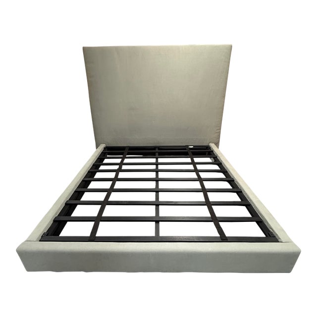 California King Restoration Hardware Linen Bed Frame For Sale