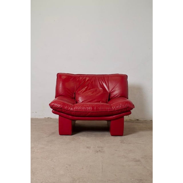 Vintage Leather Lounge Chair by Nicoletti Salotti, Italy, 1980 For Sale - Image 13 of 13