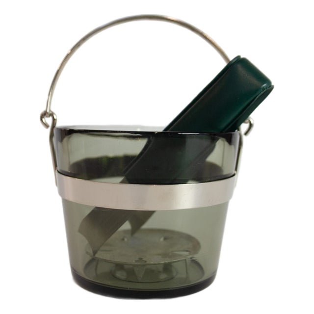 Swedish Glass Ice Bucket by Sven Palmqvist for Orrefors, 1960s. For Sale