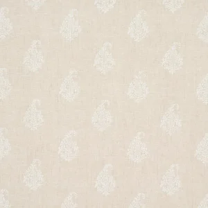 Schumacher Kerala Paisley Fabric In White On Neutral