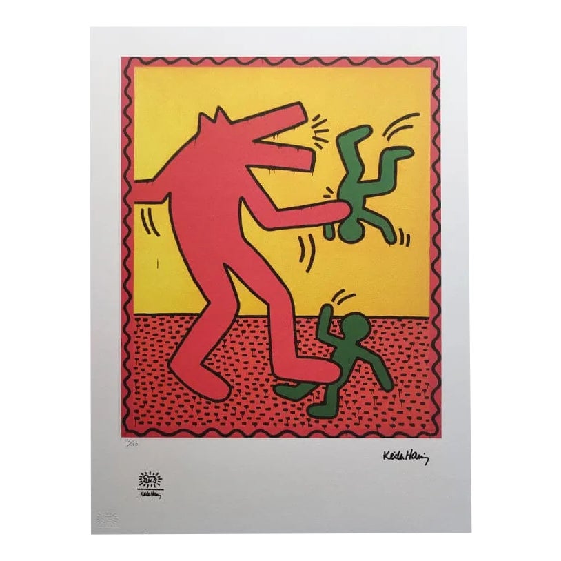 Keith Haring, Composition, Lithograph, 1990s | Chairish