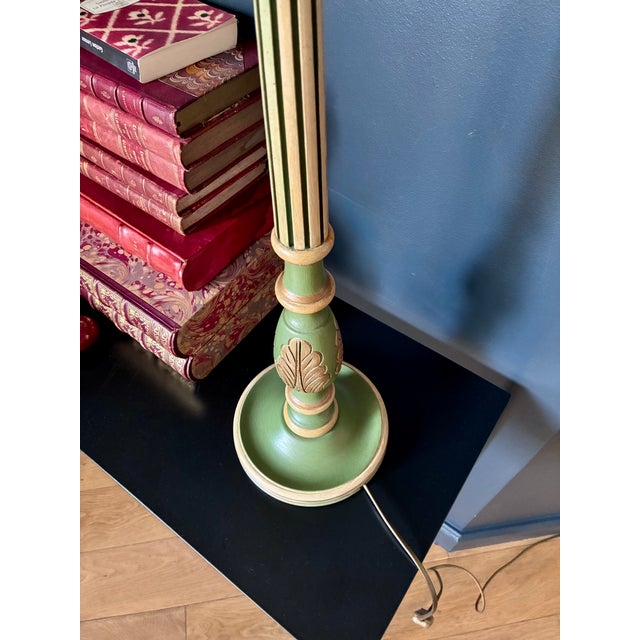 Vintage Cottage Lamp in Carved Wood, 1970 For Sale - Image 4 of 7