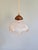 Metal Holophane Pendant Light in Clear Grooved Glass, 1920s For Sale - Image 7 of 10