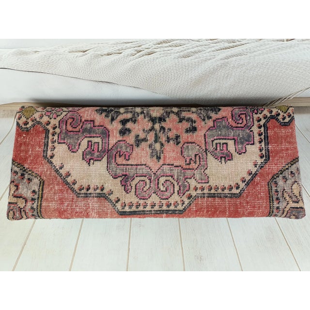 Handmade Pink Rug Upholstered Large Seat Storage Bench For Sale - Image 4 of 9