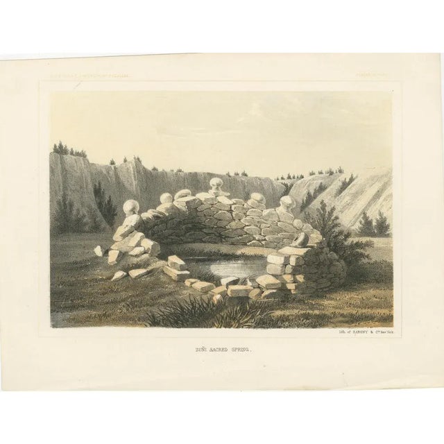 Title: Zuni Sacred Spring - Lithograph from the Pacific Railroad Survey, 1856 : This lithograph, "Zuni Sacred Spring,"...