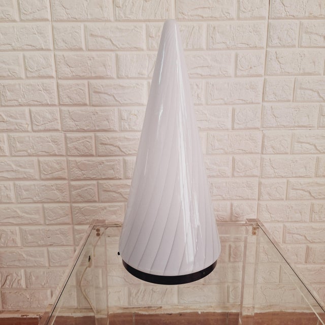 Vintage Hand Blown Murano Glass Conical Lamp, 1970s For Sale - Image 5 of 18