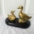 Mid Century Brass Birds Mounted on Wooden Base For Sale - Image 4 of 5