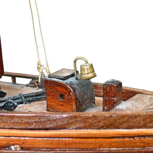 20th Century American Folk Art Carved Wood Sailboat For Sale - Image 9 of 13