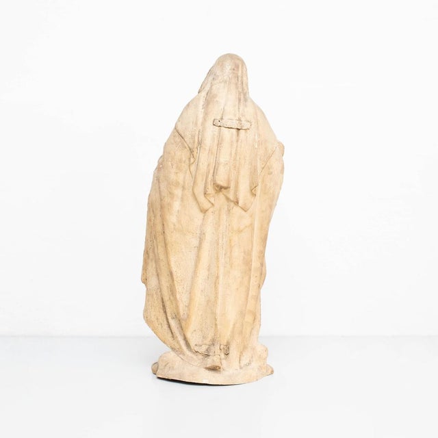 Large Traditional Plaster Virgin Sculptural Figure, 1930s For Sale - Image 6 of 17