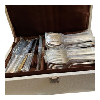 1980s Silver Flatware,72 Pieces Set , Leighton. For Sale