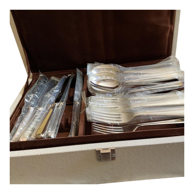 New 1980s Silver Flatware,72 Pieces Set , Leighton. For Sale