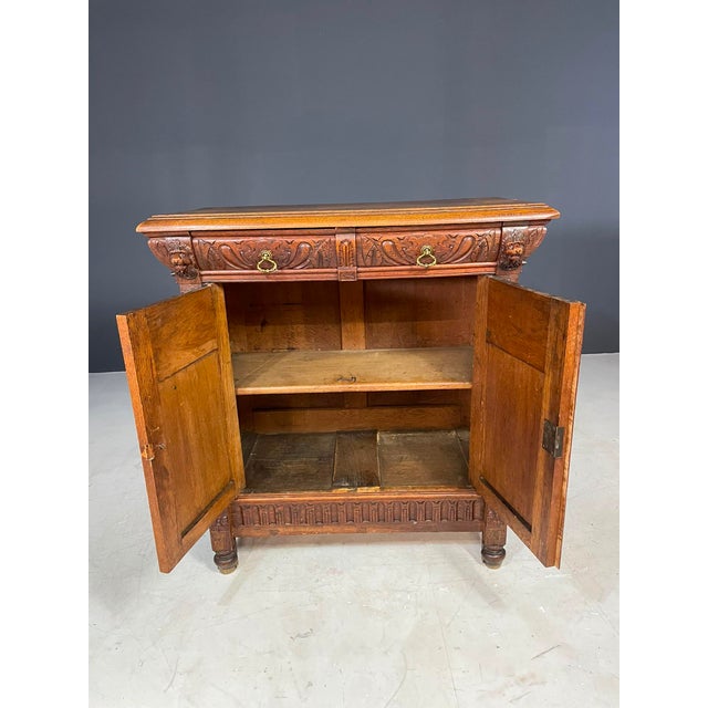 Brown 20th Century Carved Wooden Cabinet, 1940s For Sale - Image 8 of 17