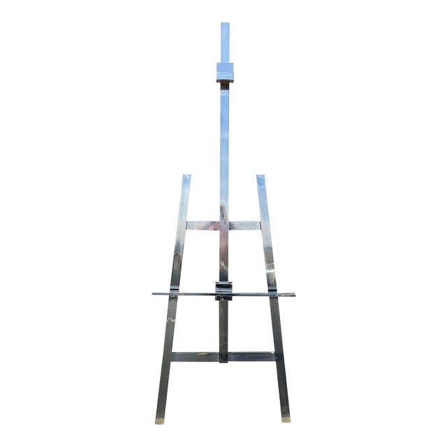 Modern Chrome Display Easel or Tv Stand For Sale