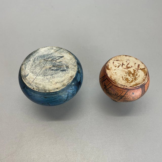 German Ceramic Studio Pottery Vase from Gerhard Liebenthron, 1980s, Set of 2 For Sale - Image 13 of 16
