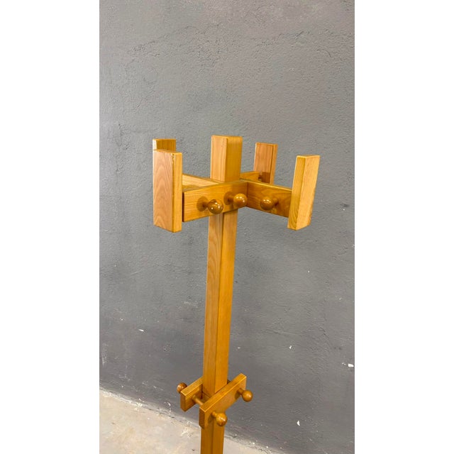 Mid-Century Freestanding Pine Coat Rack in Wood, Europe, 1970s For Sale - Image 9 of 13
