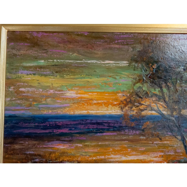 Wood Mid-Century American Impressionist Landscape Painting of Mexico Coast by Walter Bailey For Sale - Image 7 of 15