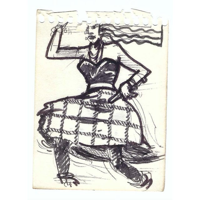 Drawing/Sketching Materials 1980s Figure Drawings- Set of Eight For Sale - Image 7 of 11