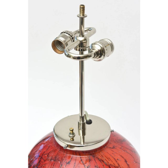 Vintage Art Deco WMF Glass and Chrome Sculptural Lamp, Restored, 1930's For Sale - Image 4 of 10