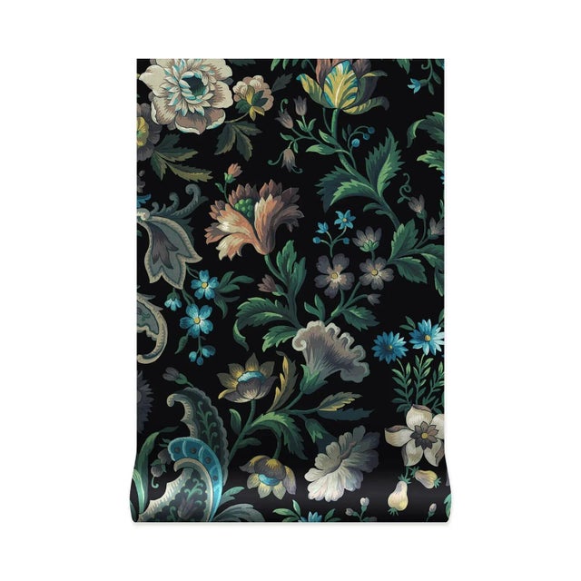 House of Hackney House of Hackney Florika Wallpaper - Onyx For Sale - Image 4 of 4