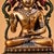 Vintage Gilt Bronze Seated Buddha Statue With Polychrome Accents and Figural Base For Sale In Los Angeles - Image 6 of 9