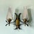 1940s Mid-Century Italian Modern Brass and Textured Glass Double Wall Sconces, 1960s, Set of 2 For Sale - Image 5 of 13