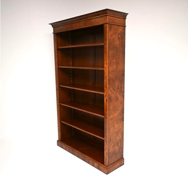 Antique Victorian Walnut Open Bookcase, 1950s For Sale - Image 6 of 11