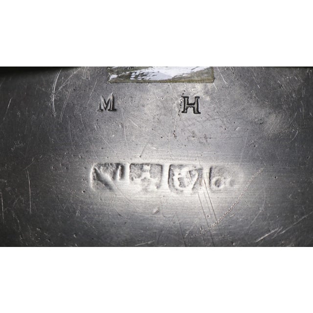 Rustic European Rare Antique 18th Century Master Benjamin Foster Forged Pewter Dinner Plate Dish For Sale - Image 3 of 11