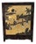 Vintage Mid-Century Chinese Black and Gold Lacquer Cabinet With Mother of Pearl Inlays For Sale