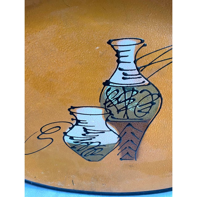 Mid-Century Modern 1950s Mid Century Modern Tray Wood Fiberboard Pottery Vases Design For Sale - Image 3 of 5
