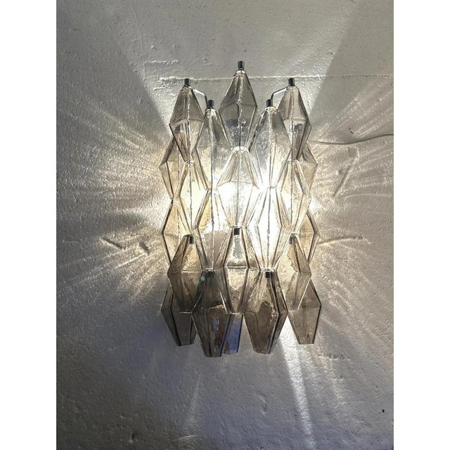 Italian Poliedri Murano Glass Wall Sconces by Simoeng, Set of 2 For Sale - Image 12 of 13