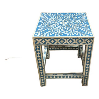 Bone Inlay Side Table/ Seat For Sale