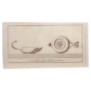 Giovanni Battista Casanova, Oil Lamp, Etching, 18th Century For Sale