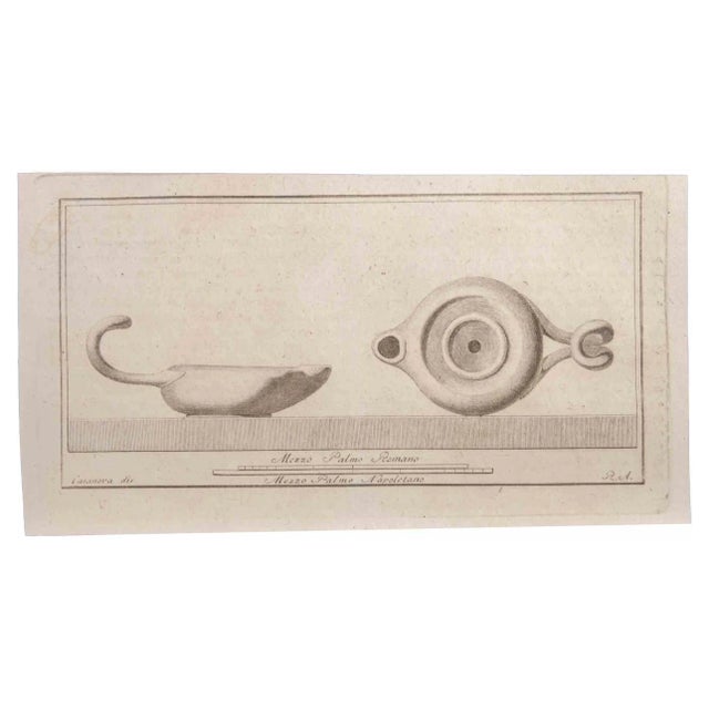 Giovanni Battista Casanova, Oil Lamp, Etching, 18th Century For Sale