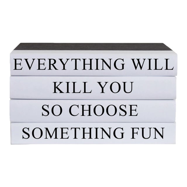 Decorative Books - Quote Book Stack - "Something Fun" For Sale