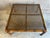 Vintage Mid 20th Century Palm Beach Regency Style Square Faux Bamboo Coffee Table With Rattan Cane and Glass Top For Sale - Image 4 of 12
