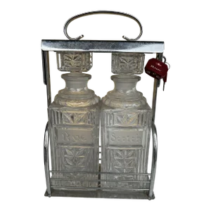 Mid-Century Liquor Locker Decanter Set, 3 Pcs