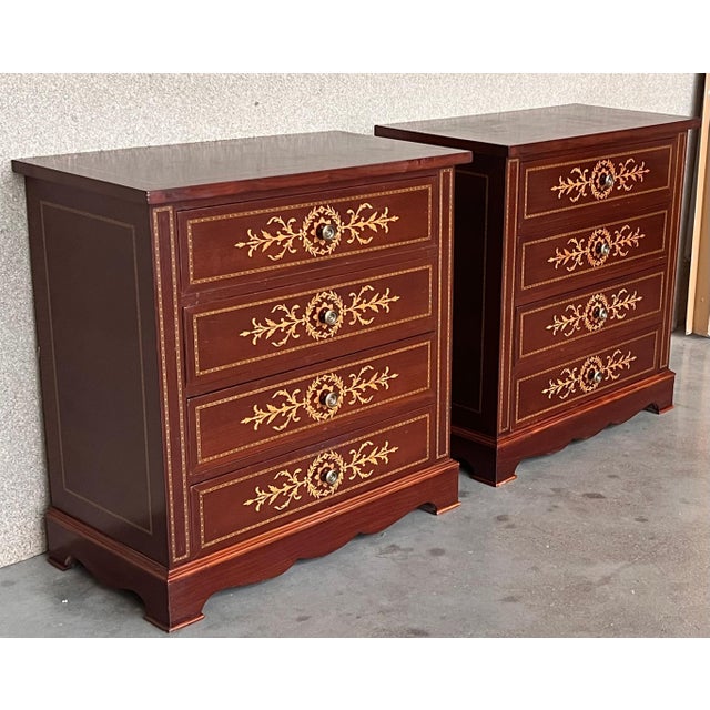 Late 19th Century Pair of Catalan, Spanish Nightstands with Drawers & Low Open Shelf For Sale - Image 18 of 18