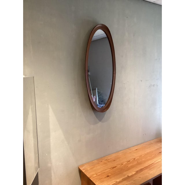 Brown Scandinavian Mirror in Oak, 1960 For Sale - Image 8 of 8