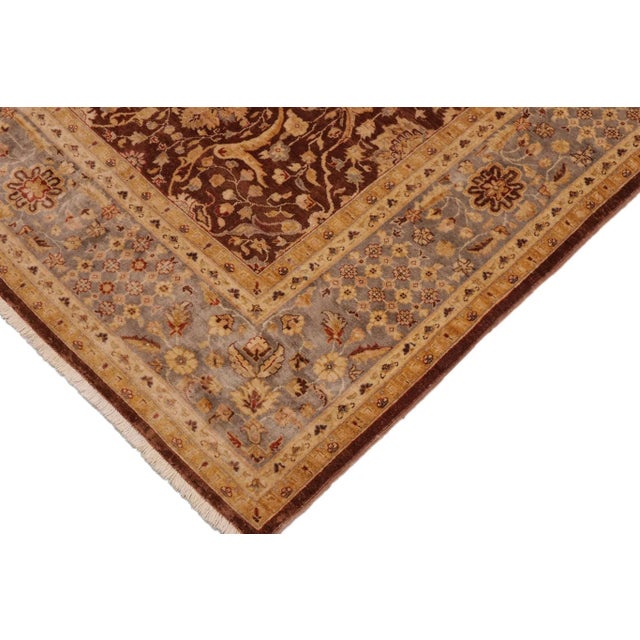1990s Classic Ziegler Brown Gray Hand-Knotted Wool Rug - 9'1'' X 11'4'' For Sale - Image 5 of 8