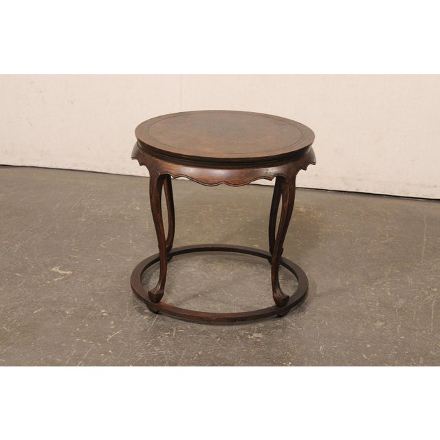Late 20th Century Vintage Wooden Accent Table, 2 Ft. Diameter For Sale - Image 5 of 13