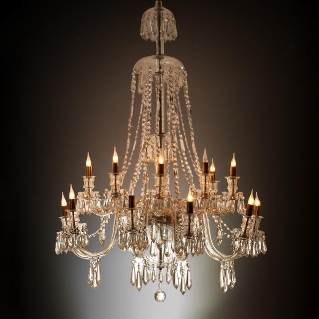 Antique Bohemian Crystal Chandelier, 1890s For Sale - Image 12 of 13